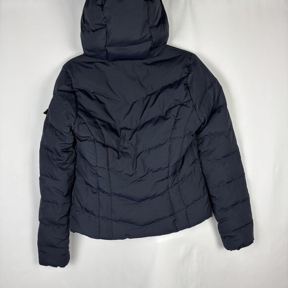 Hollister Quilted Hood Goose Down Long Sleeve Pocket Logo Full Zip Winter Jacket - Picture 9 of 10